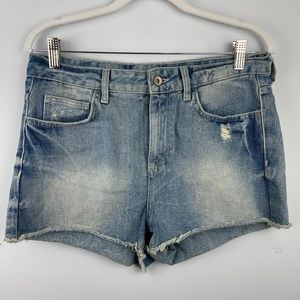 ZARA Z1975 High Rise Denim Jean Shorts sz 8
